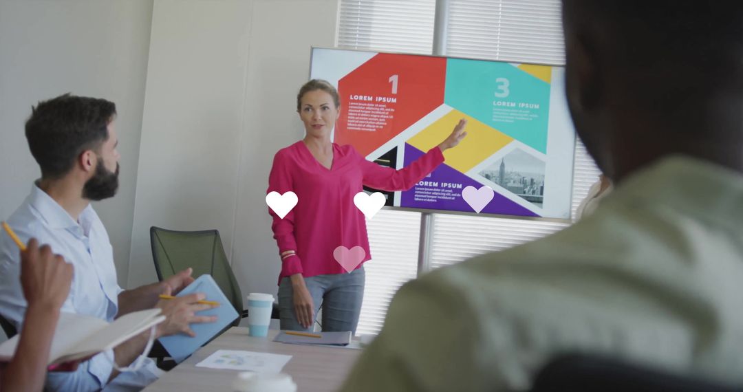 Professional Team Collaboration during Corporate Presentation