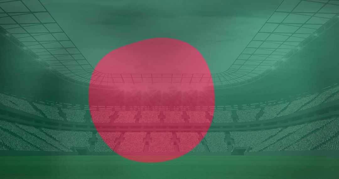 Bangladesh Flag Overlaid on Spectacular Sports Stadium - Free Images, Stock Photos and Pictures on Pikwizard.com