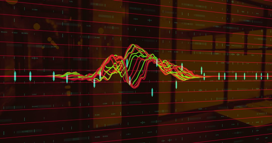 Dynamic Financial Data Charts in Modern Office Background