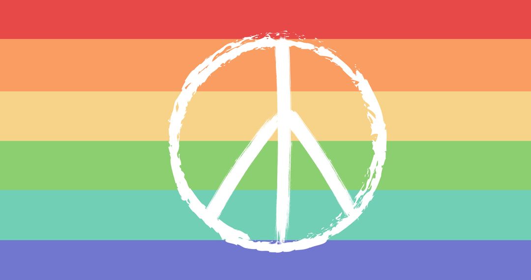 Peace Sign on Rainbow Pride Flag Background - Free Images, Stock Photos and Pictures on Pikwizard.com
