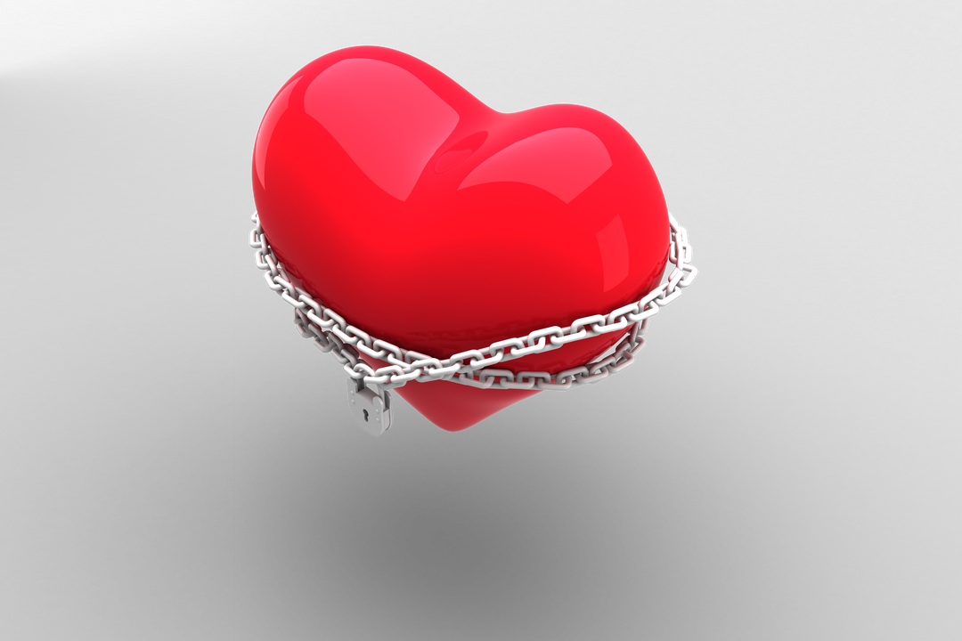 Transparent Heart Wrapped In Chain And Padlock Symbolizing Constricted Love - Download Free Stock Images Pikwizard.com