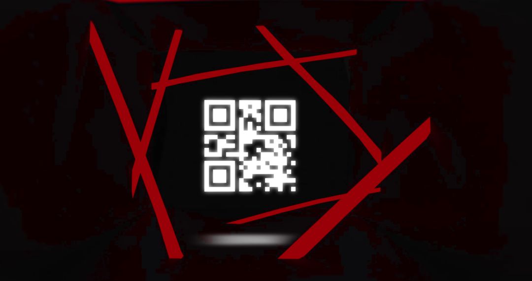 Flickering QR Code with Neon Red Lines on Dark Background - Free Images, Stock Photos and Pictures on Pikwizard.com
