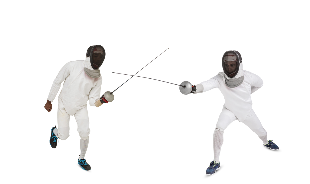 Two Swordsmen Engaging in Combat on Transparent Background - Download Free Stock Images Pikwizard.com