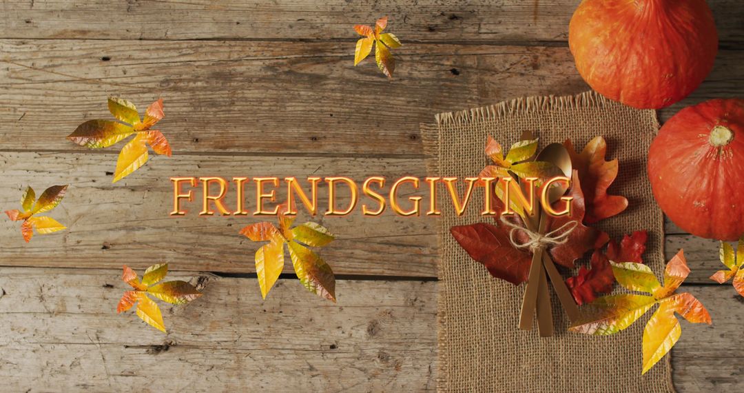 Friendsgiving Celebration Setup with Autumn Elements - Free Images, Stock Photos and Pictures on Pikwizard.com