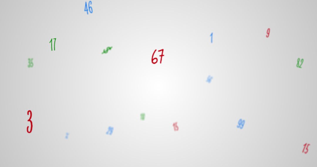 Colorful Random Numerals on Interactive White Background