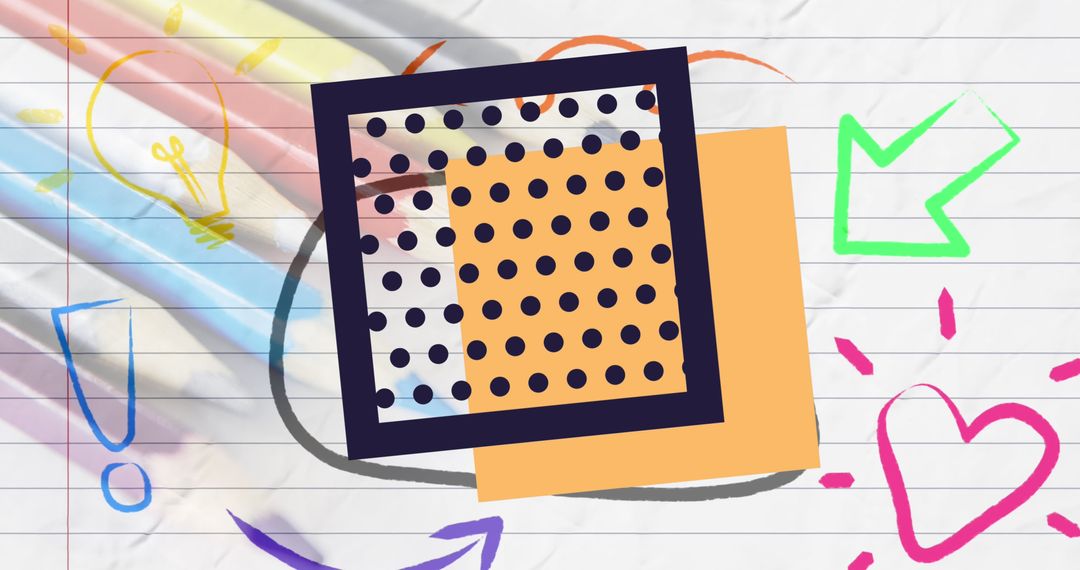 Creative Abstract Art Collage of Doodles and Shapes