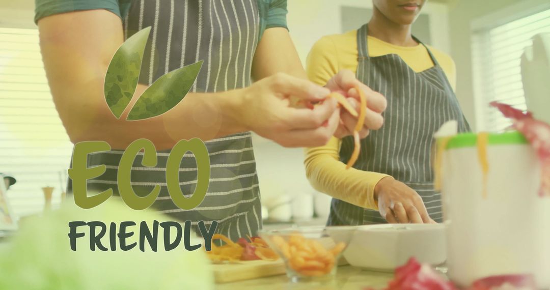 Eco-Friendly Cooking: Couple Preparing a Healthy Meal Together