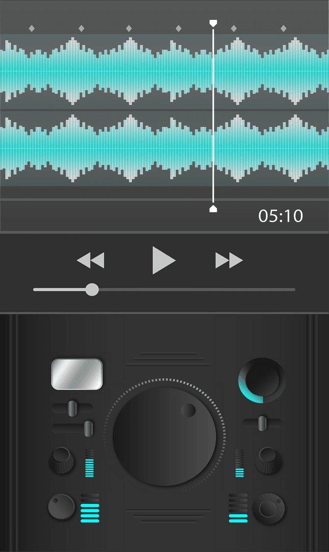 Transparent Digital DJ Mixing Console Music Waves