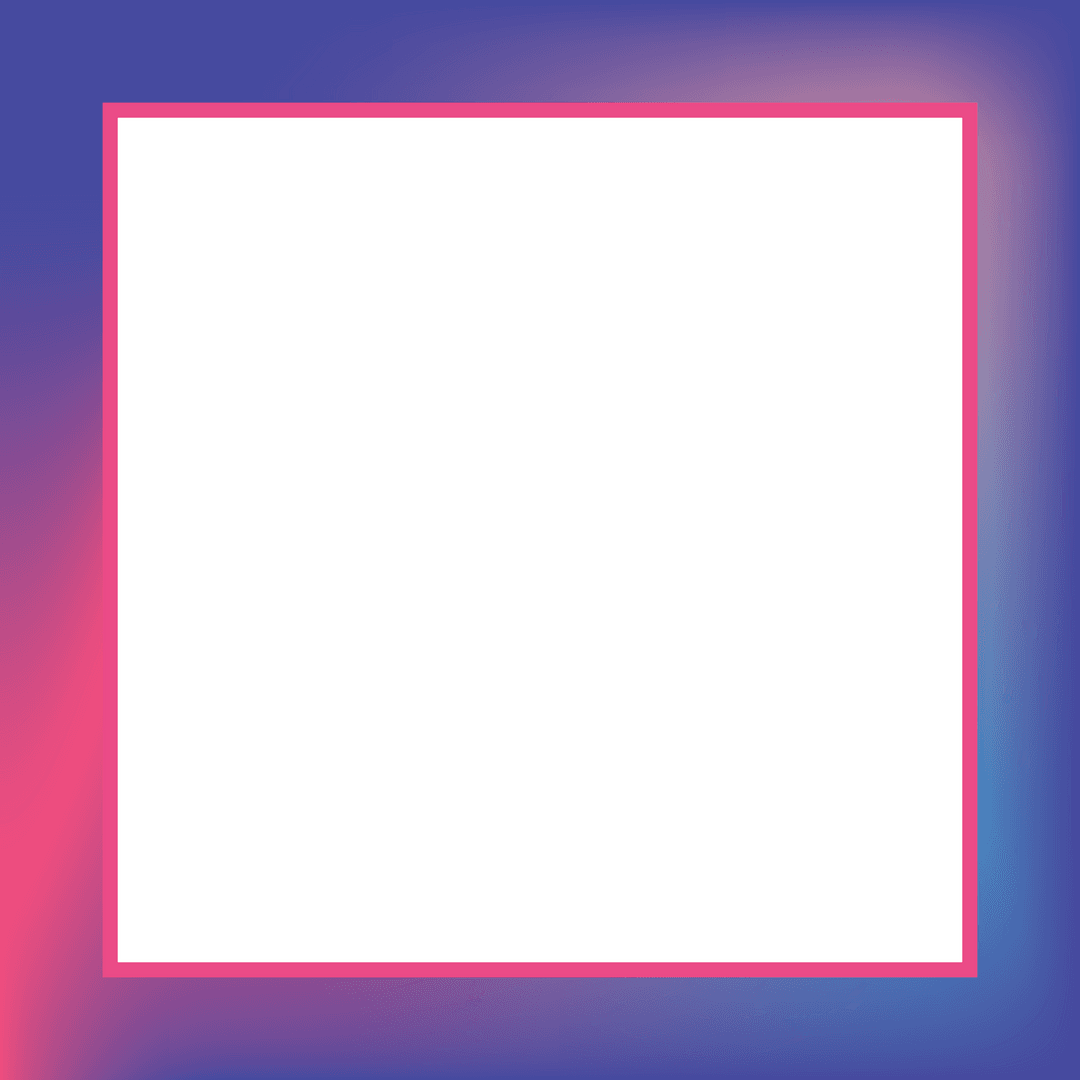 Navy Blue and Pink Gradient Frame on Transparent Background