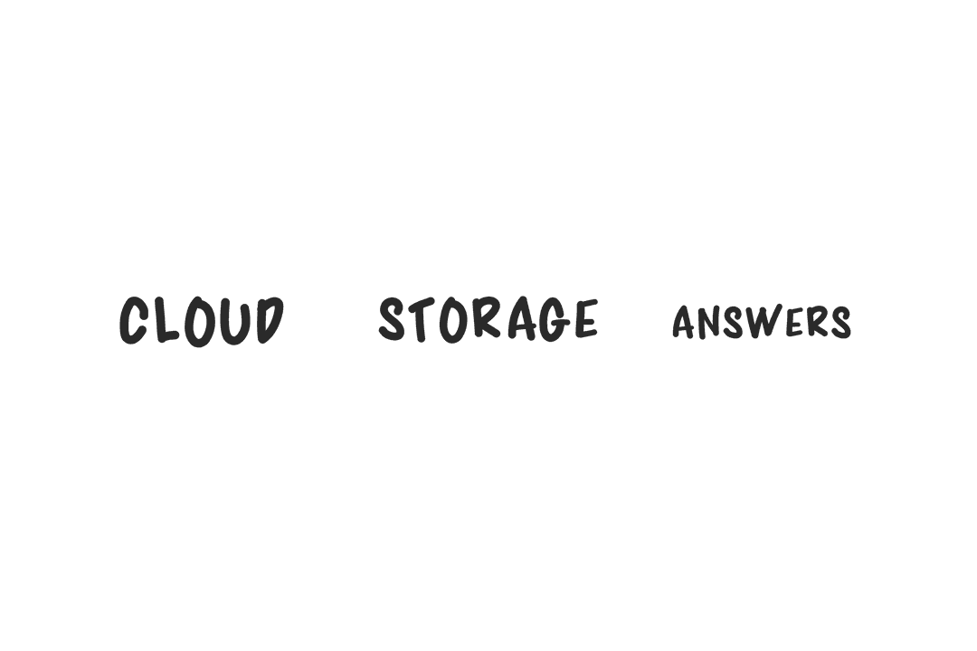 Cloud Storage Answers Text on Transparent Background