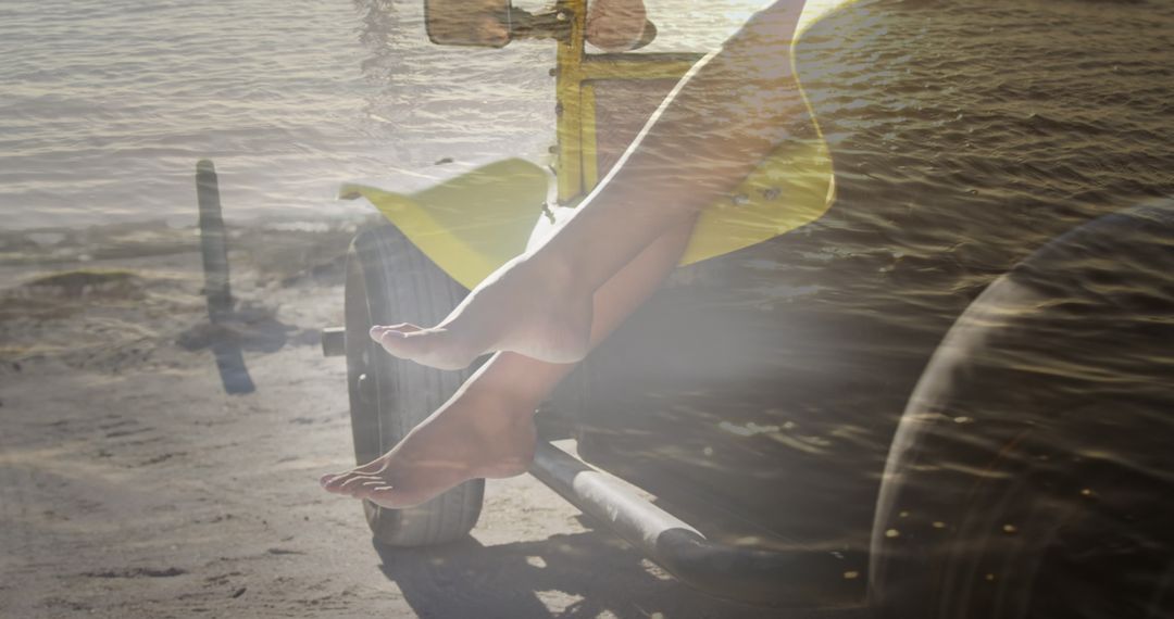 Relaxing on Beach with Views of Ocean Waves