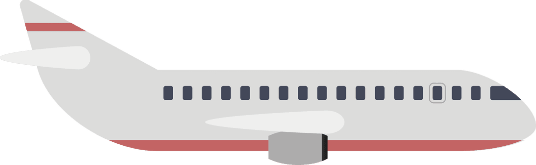 Isolated Digital Illustration of Airplane Symbol on Transparent Background