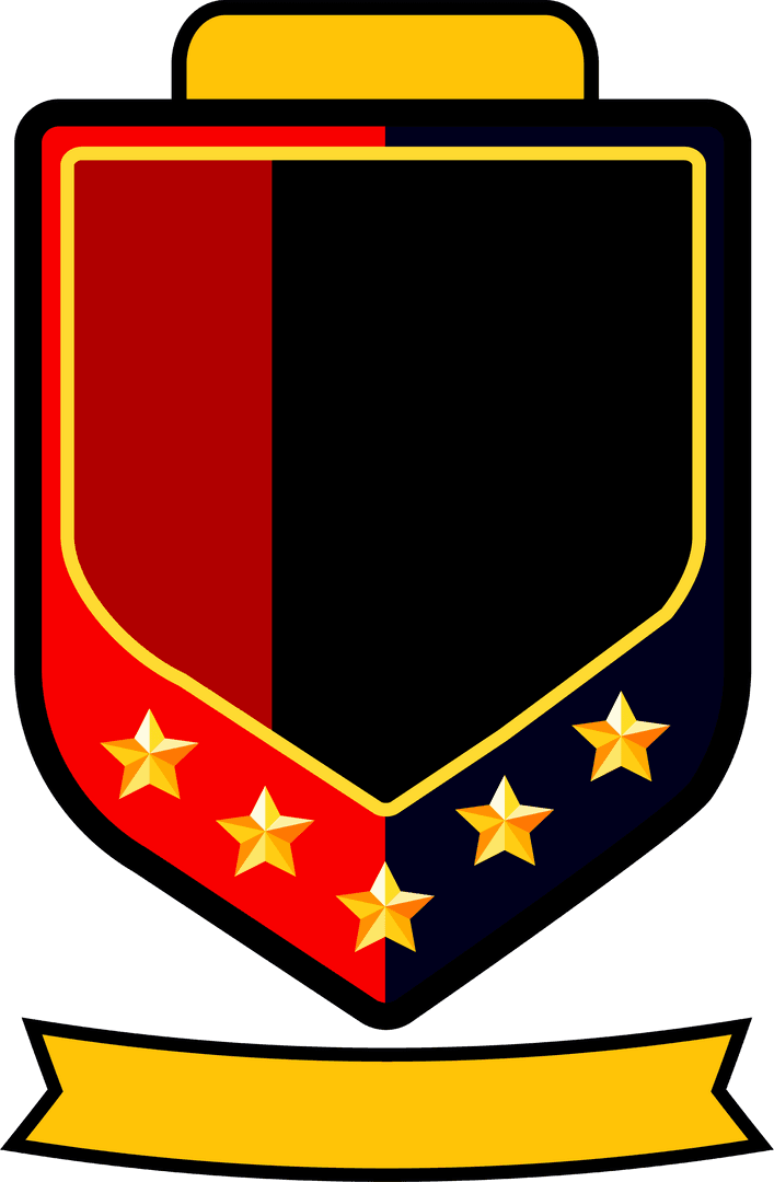 Digital Illustration of Emblem with Stars on Transparent Background