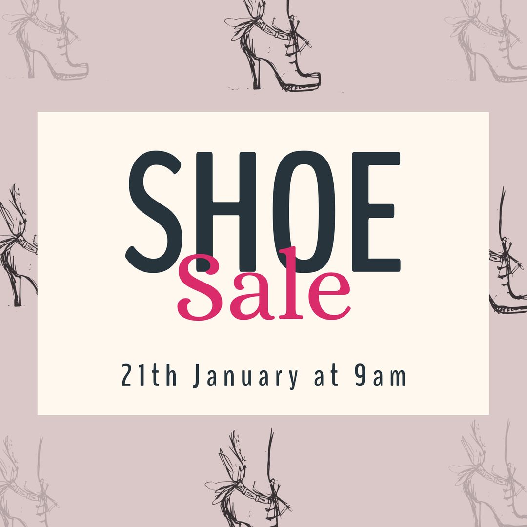Elegant Shoe Sale Announcement with Patterned Background - Download Free Stock Templates Pikwizard.com