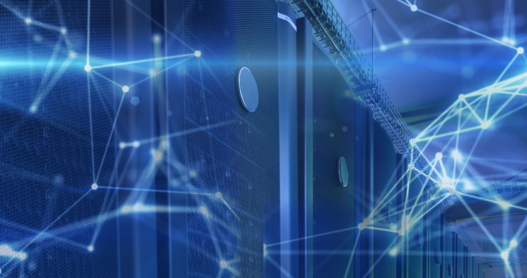 Futuristic Global Network in a Server Room