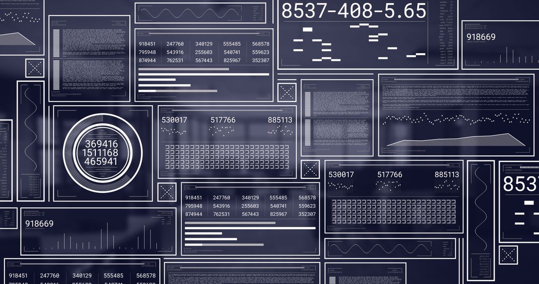 Digital Data Overlay in Modern Empty Office Environment