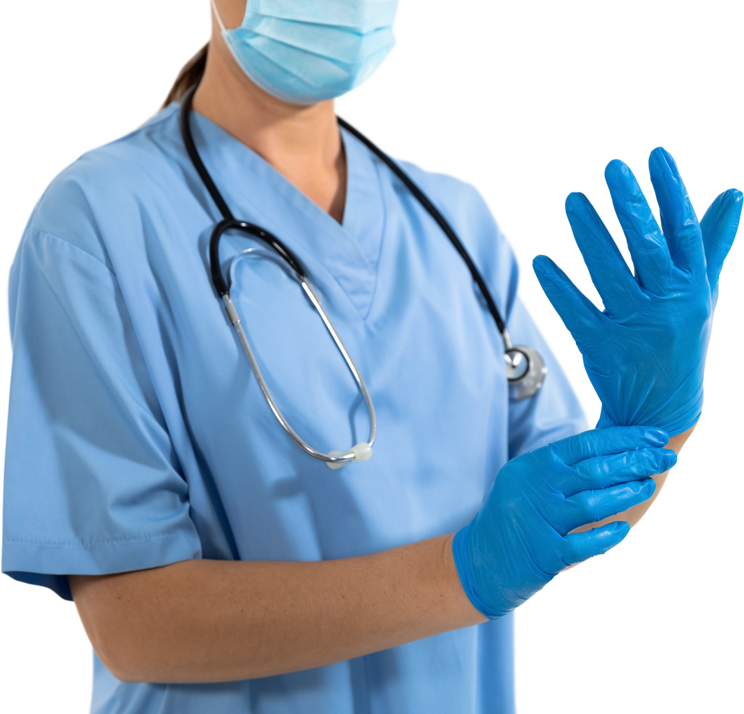 Transparent Healthcare Professional Wearing Gloves and Mask with Stethoscope - Download Free Stock Images Pikwizard.com