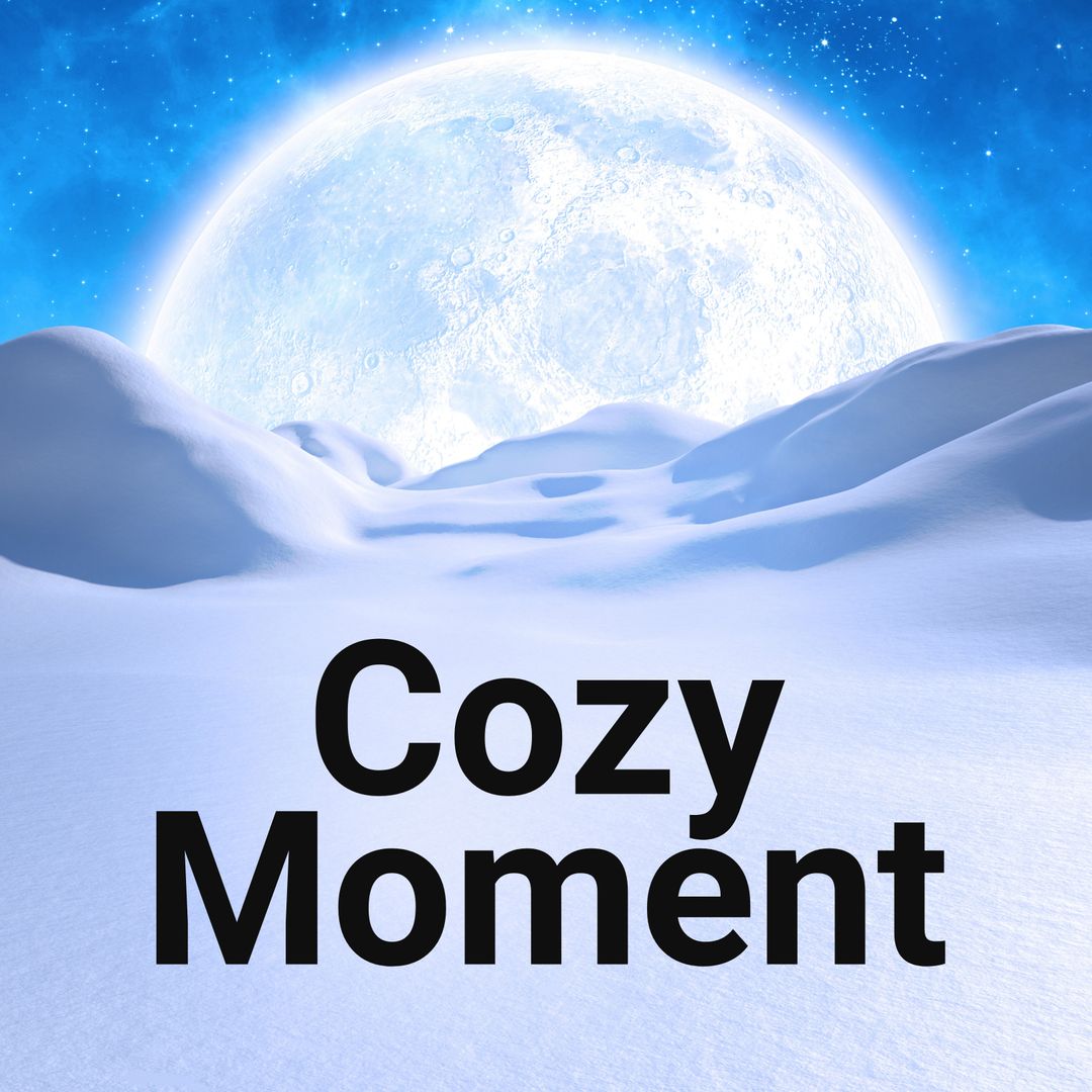 Winter Scene with Full Moon and Cozy Moment Text - Download Free Stock Templates Pikwizard.com