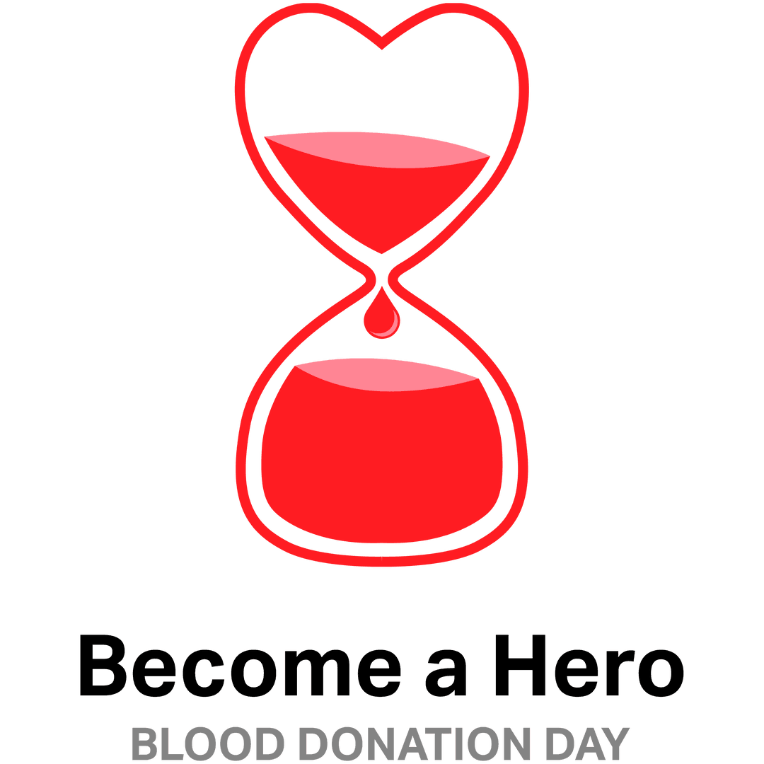 Transparent Design with Heart Shaped Hourglass for Blood Donation Day