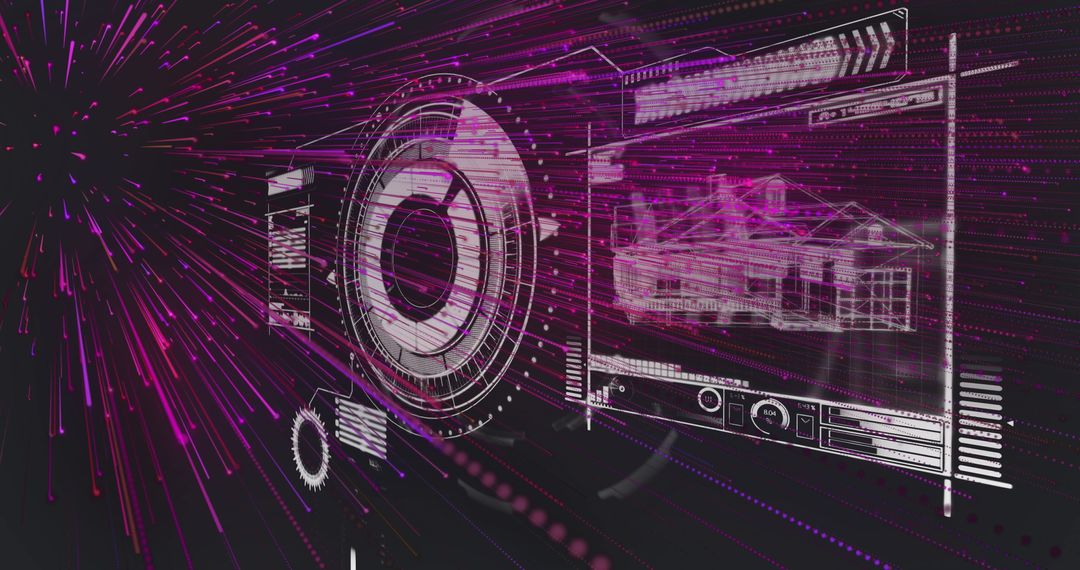 Futuristic HUD User Interface in Digital Cyberspace Environment