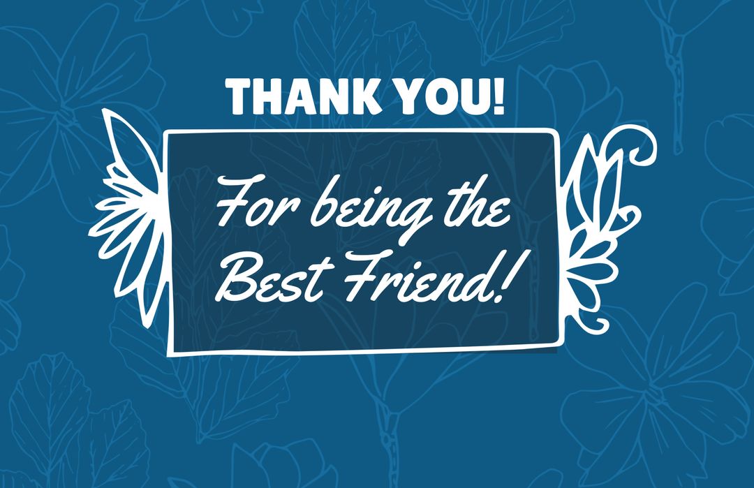 Expressive Thank You Message on Floral Pattern