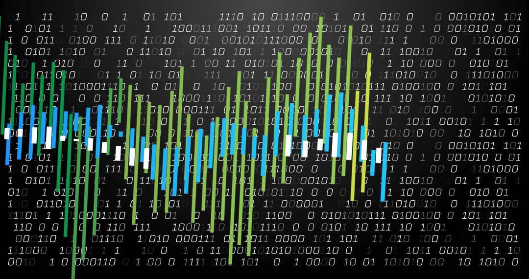 Binary Code with Colorful Bar Graph for Data Analysis - Free Images, Stock Photos and Pictures on Pikwizard.com