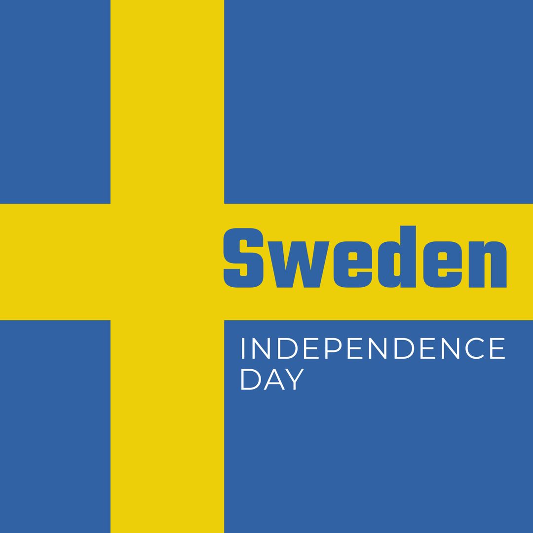 Sweden Independence Day Celebration Over Flag Background