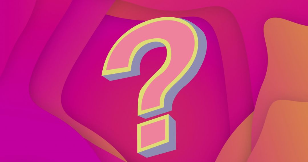 Vibrant 3D Question Mark on Abstract Red Background