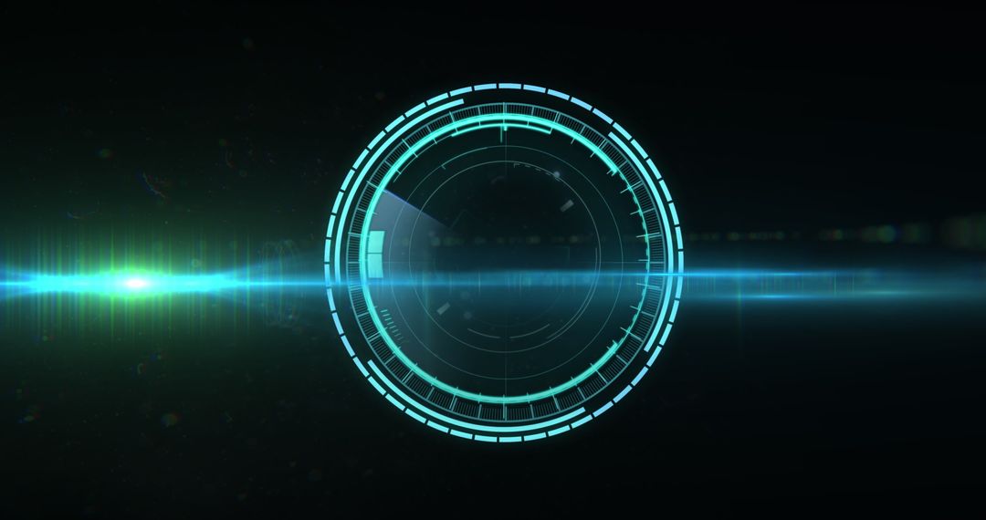 Futuristic Digital Target Display in Blue Light