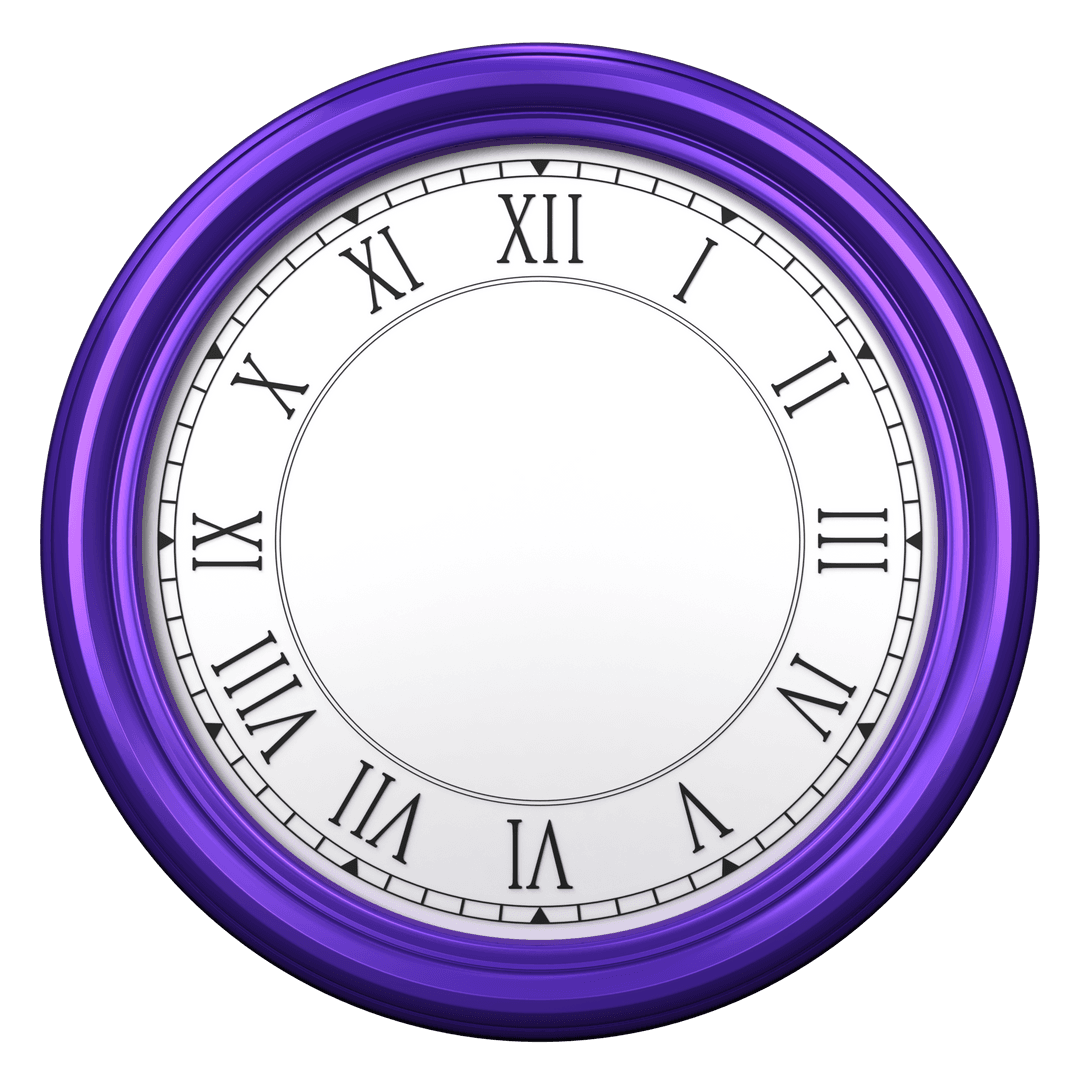 Transparent Purple Wall Clock Frame Without Hands