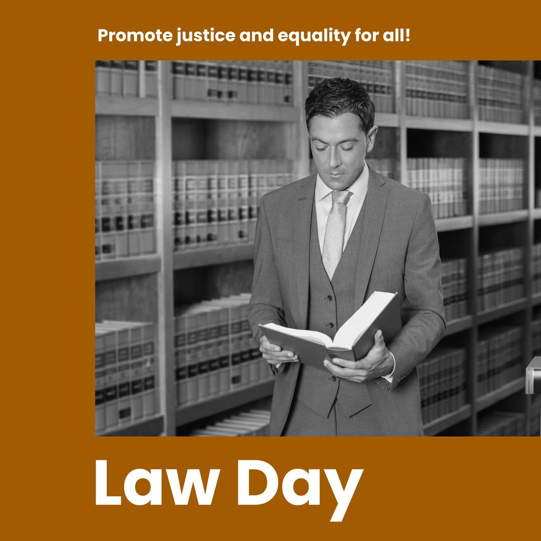 Lawyer Reading Book for Law Day Celebration