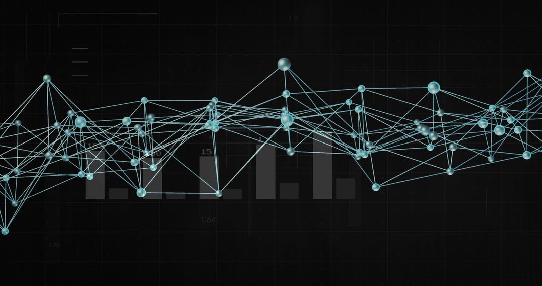 Abstract Technology Network with Financial Charts