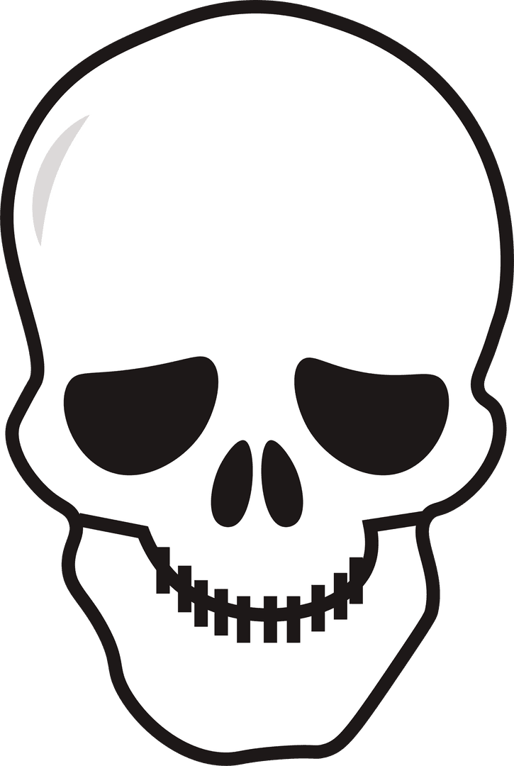 White Skull Illustration on Transparent Background for Halloween Decor