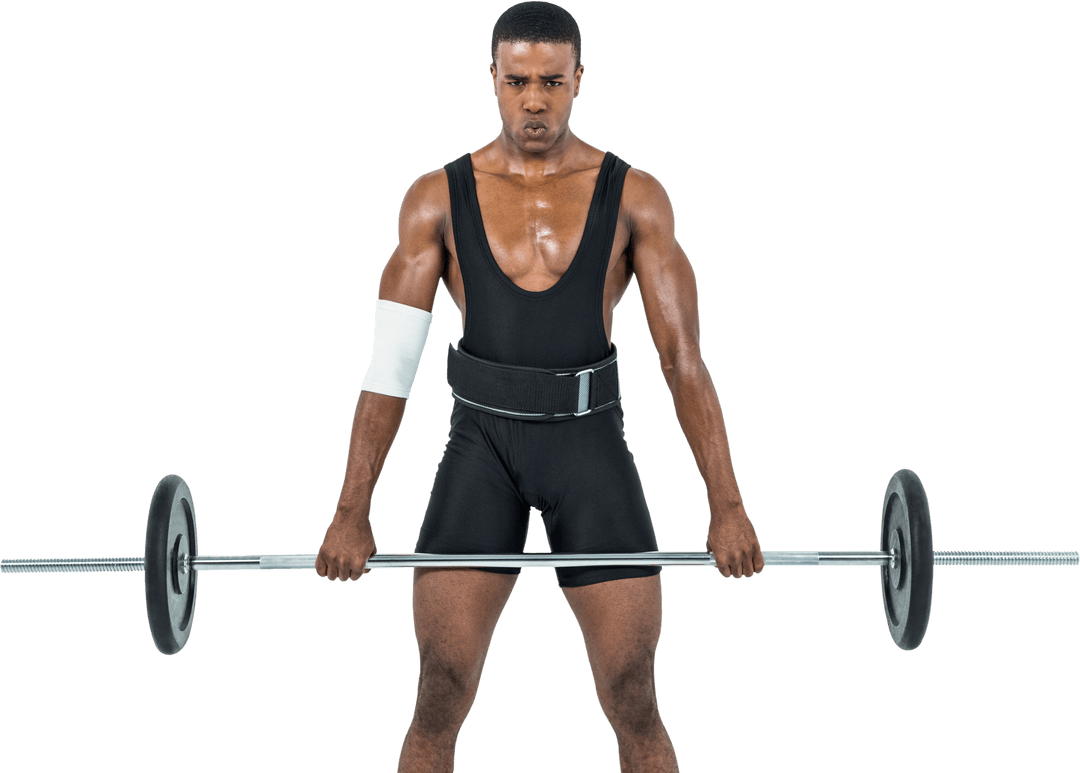 Transparent Bodybuilder Lifting Heavy Barbell Weights