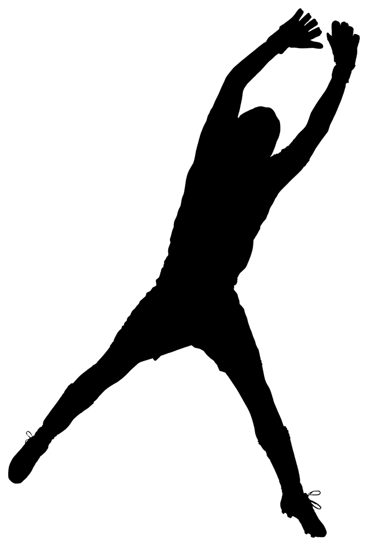 Football Player Silhouette on Transparent Background Engaged in Sport