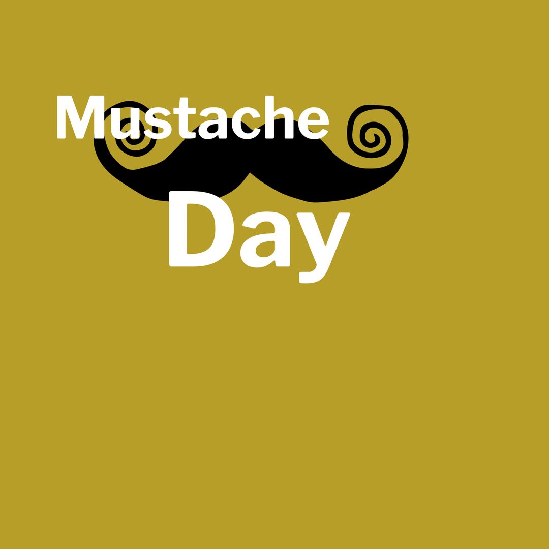 Whimsical Mustache Graphic for Men's Grooming Day Poster - Download Free Stock Templates Pikwizard.com