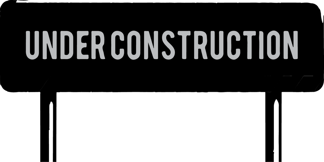 Minimalist 'Under Construction' Sign with Transparent Background