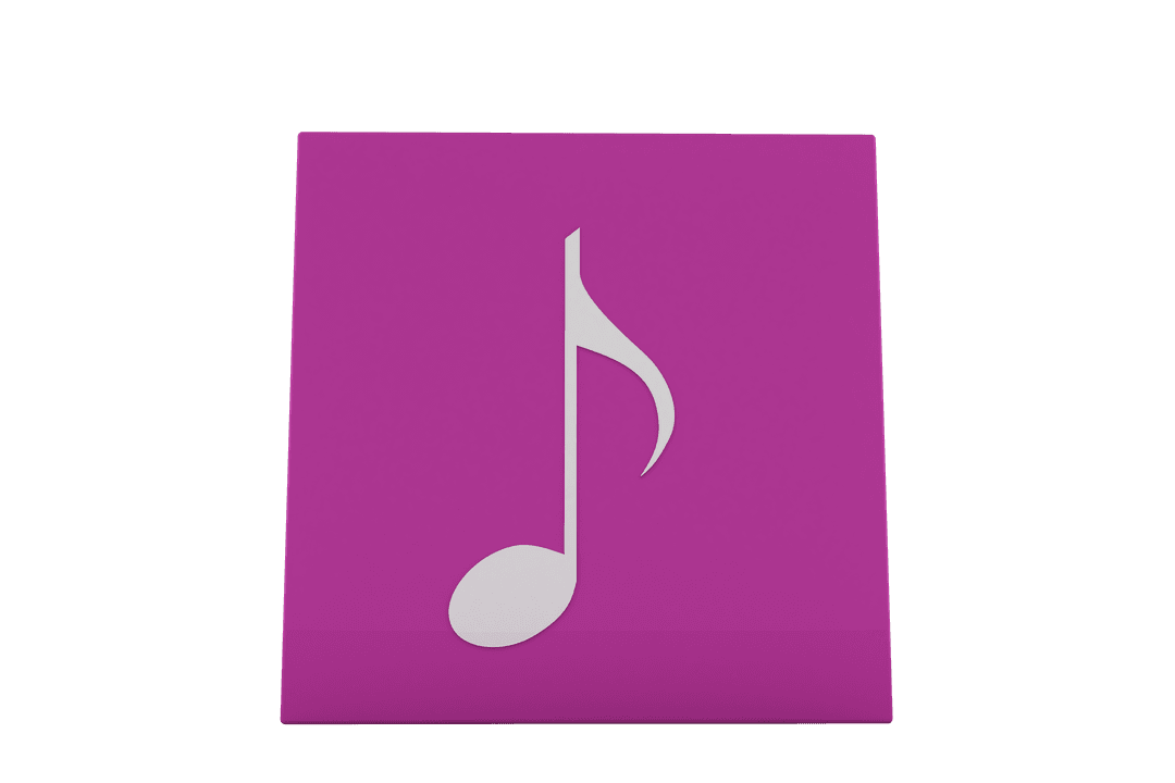 Purple Card with Eighth Note on Transparent Background