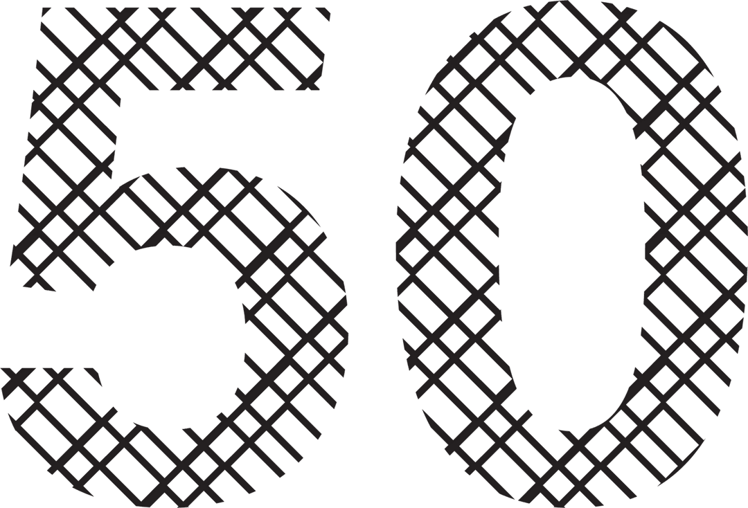 Black Lines 50 Number on Transparent Background Graphic