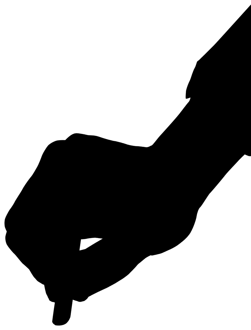 Transparent Silhouette of Hand Holding Marker for Design Concepts