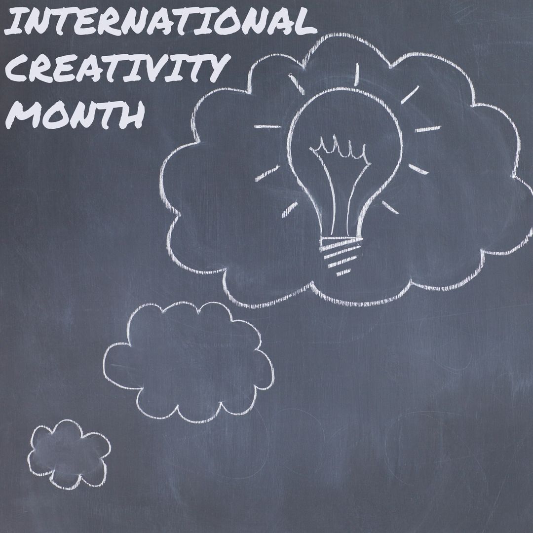 Chalk-drawn lightbulb celebrates ideas for Creativity Month. - Download Free Stock Templates Pikwizard.com
