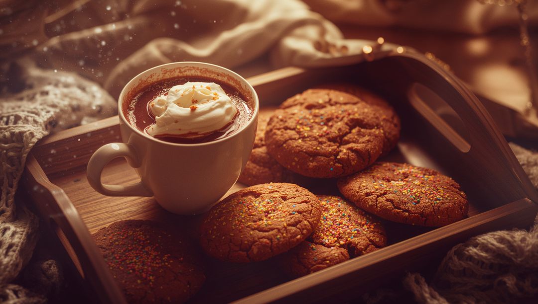 Cozy Holiday Warmth with Hot Cocoa and Gingerbread