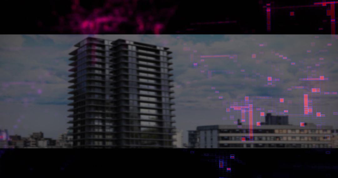 Digital Visualization High-Rise Tower Cityscape