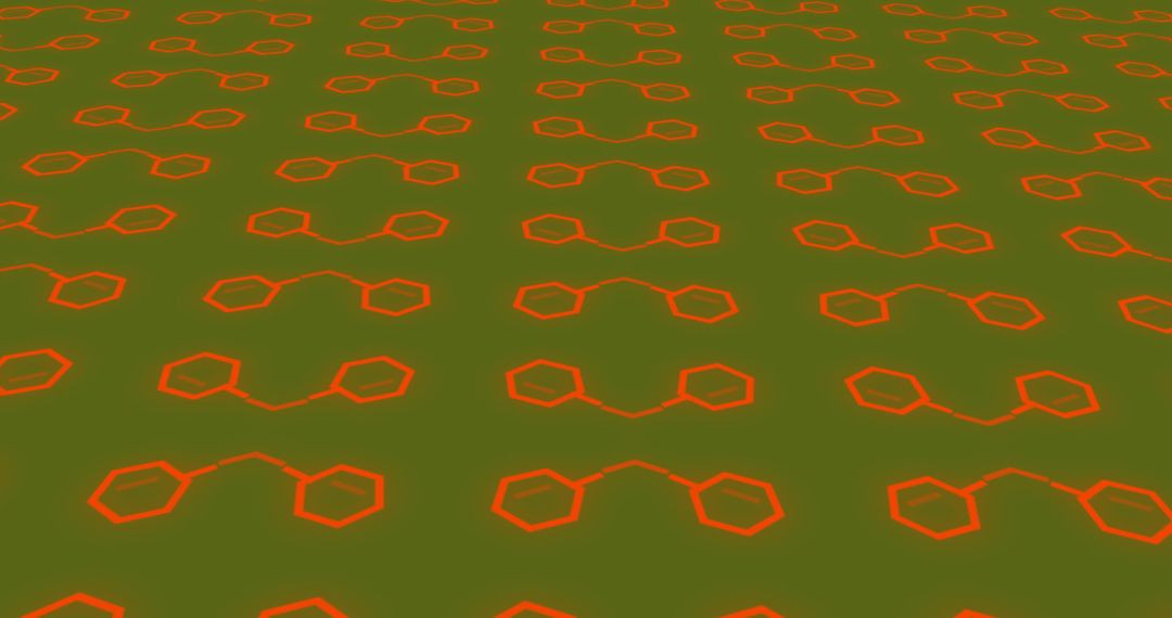 Geometric Pattern with Moving Hexagons on Green Background