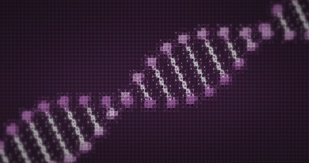 Digital Representation of DNA Strand on Dark Background