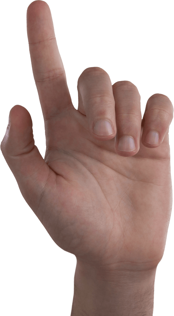Transparent Background Hand Gesture Close-Up Silhouette