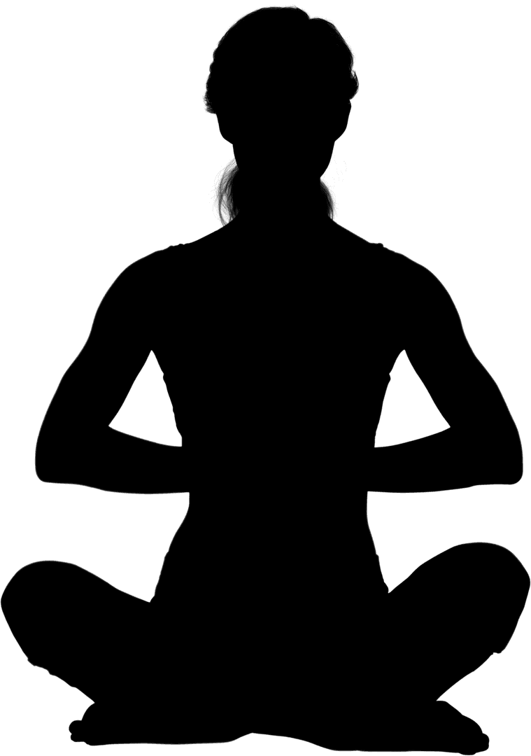 Transparent Female Silhouette Practicing Meditation