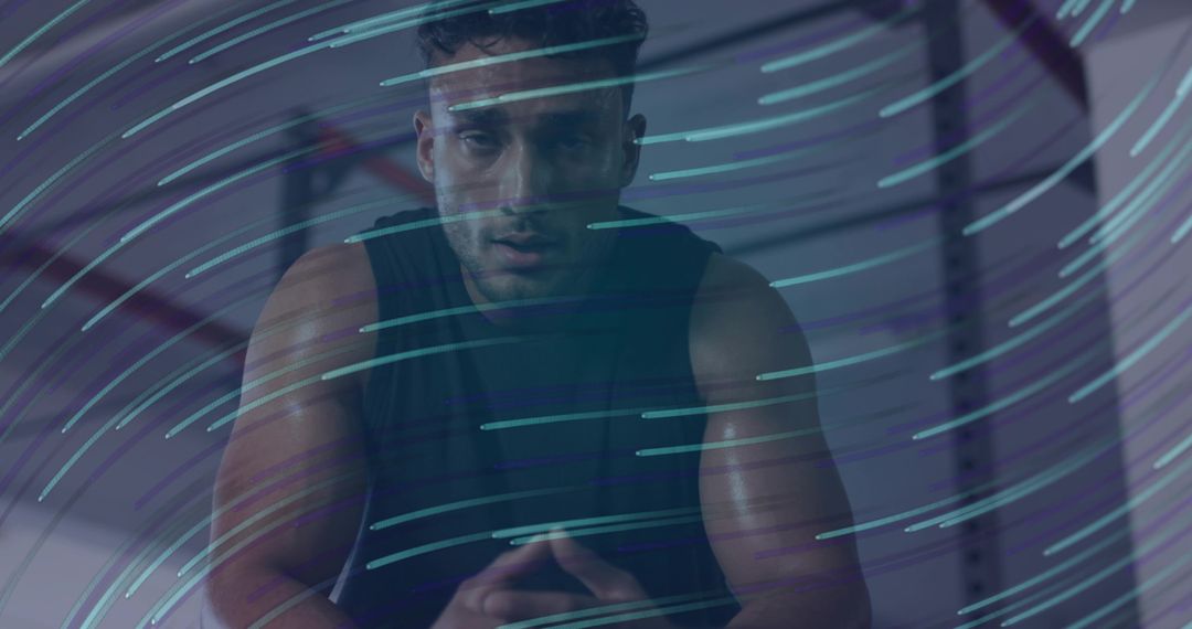 Intense Workout Mood in Gym with Motion Effect Elements