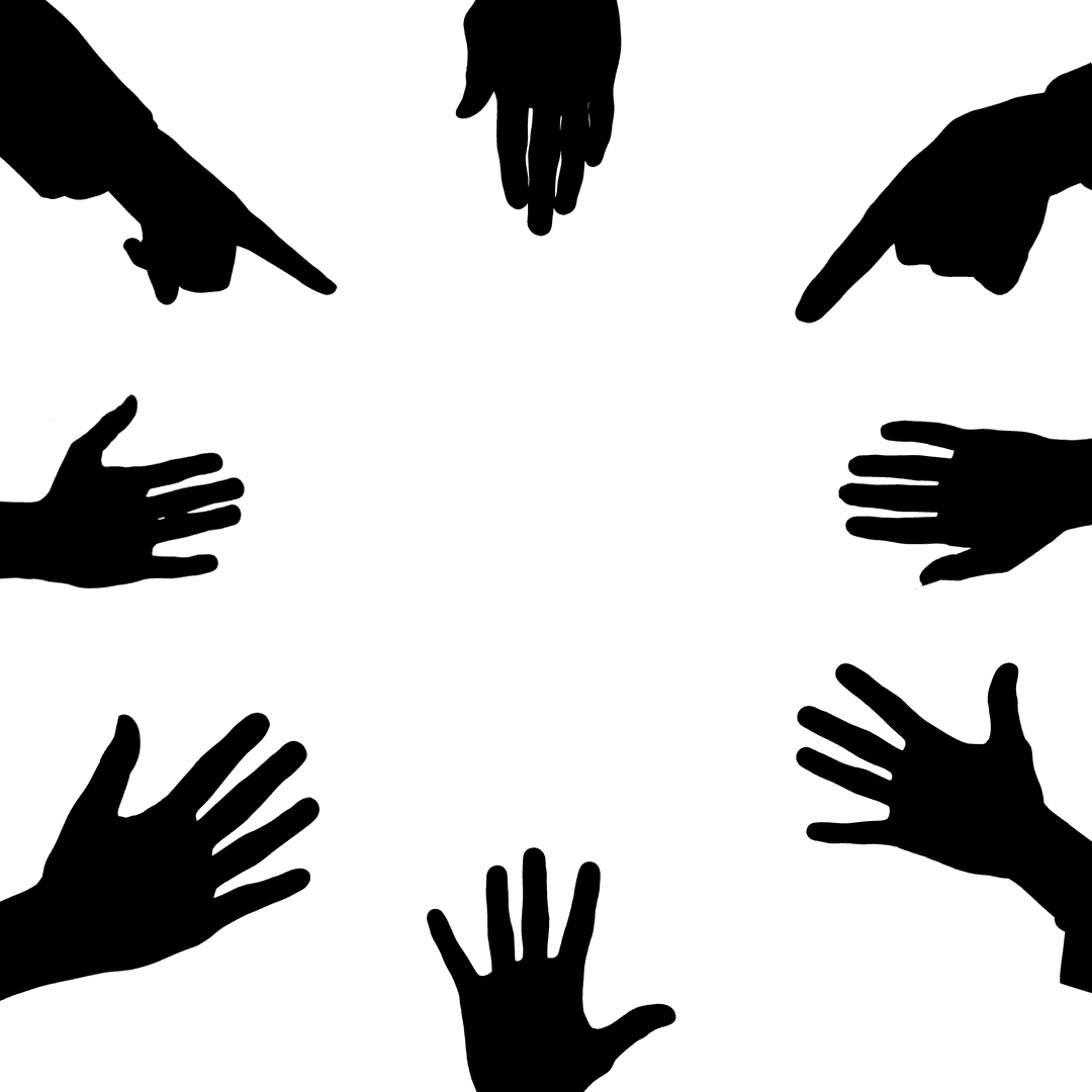 Pointing Hands Silhouette with Transparent Background