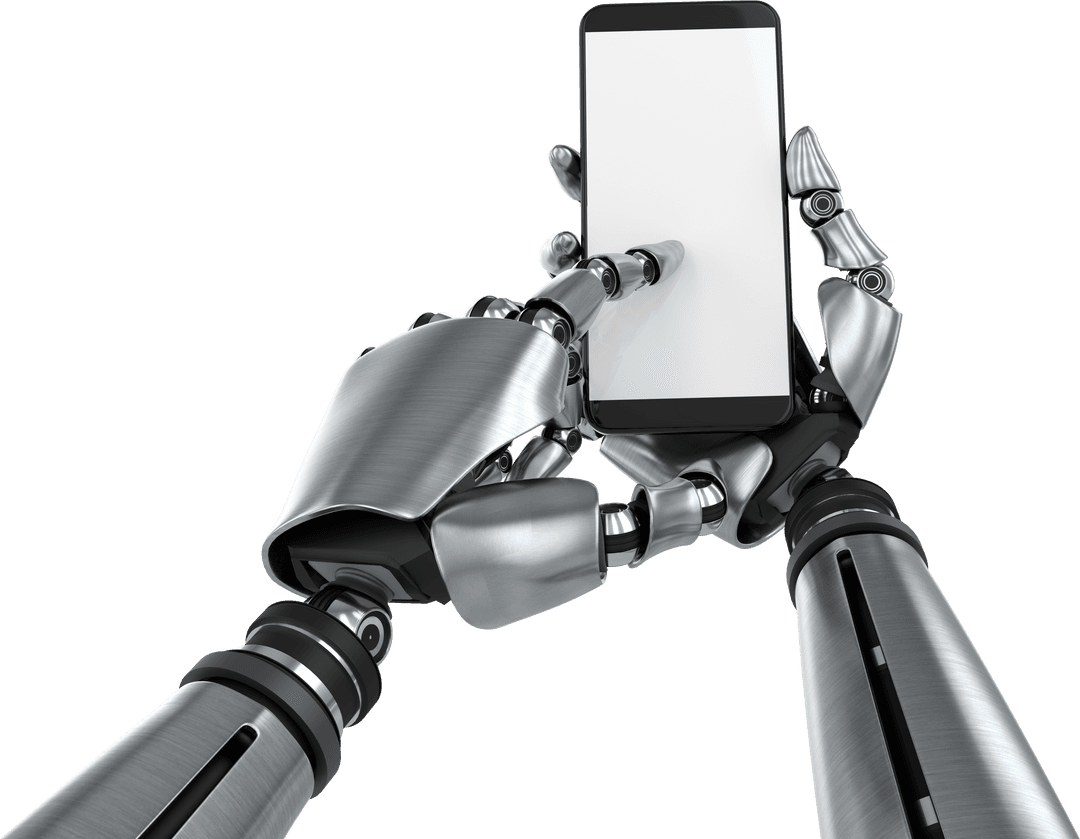 Transparent Robotic Hands Using Smartphone Illustration